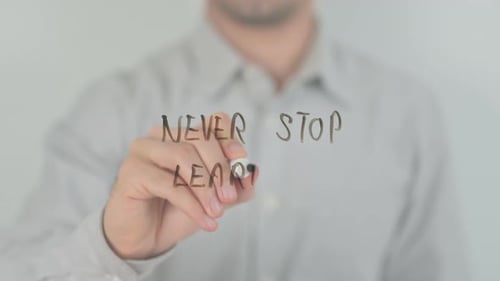 Never Stop Learning Writing on Screen with Hand
