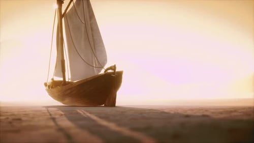 Bateau de pêche ou de pêcheur abandonné dans le désert