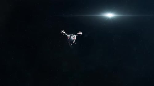 Futuristic Spacecraft Animation in Deep Space
