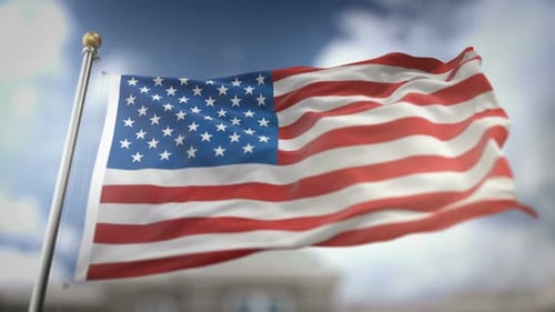 Realistic American Flag Waving Animation for Patriotic Events
