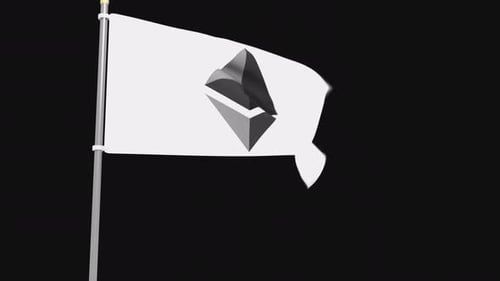 Ethereum Cryptocurrency Flag Waving Digital Animation