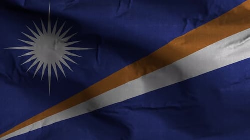 Waving Marshall Islands National Flag Looping Animation