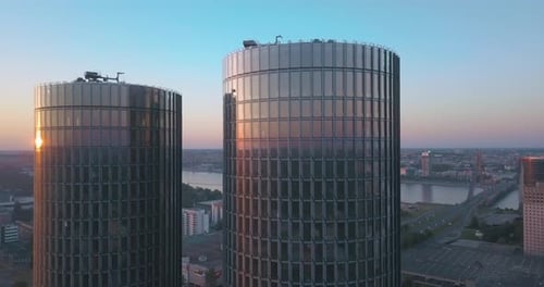 aerial view on the Z-Towers in the center of Riga