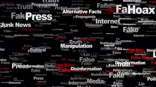 Animated Fake News and Disinformation Kinetic Typography Background