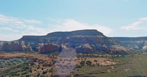 Aerial View a Scene of Canyon Mountain Desert Landscape in Arizona