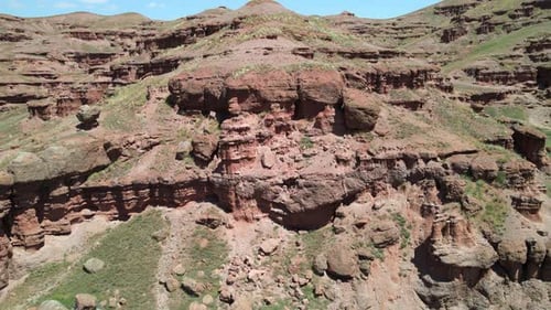 Scenic Aerial View of a Red Rock Canyon