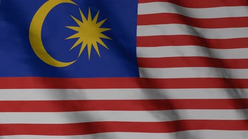 Waving Flag of Malaysia Realistic Animation