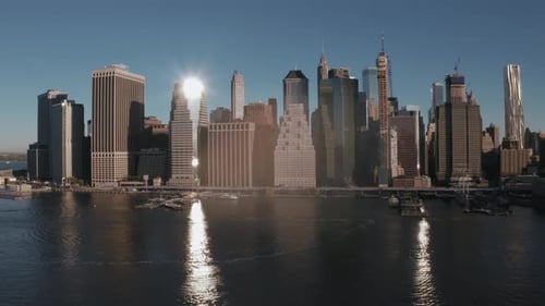 Aerial View of New York City Skyline Manhattan