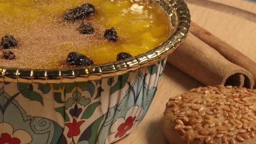 Arroz con leche hecho con azafrán 2