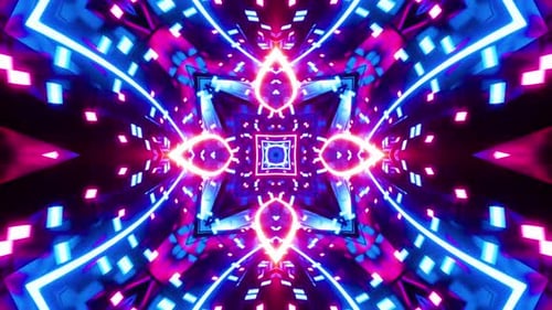 Red Blue Neon Motion Background Vj Loop