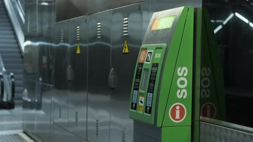 Interphone SOS d'urgence Metro. Barcelone, Espagne