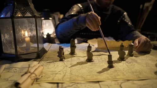 Strategic Planning with Chess Pieces on Map