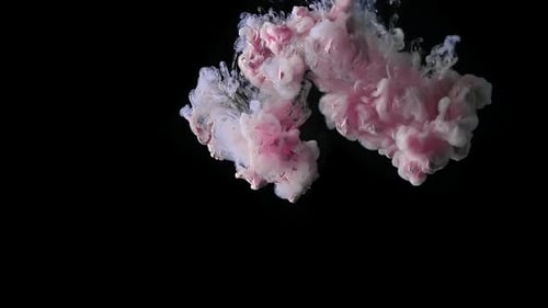 Rose Pink Fluid Pearl Inks Are Exploding, Creating Beautiful Cloud, Slow Motion