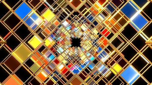 Vibrant Abstract Geometric Tunnel Loop Background