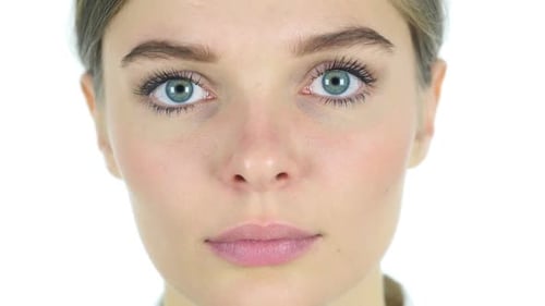 Woman's Face in a Close-Up Portrait