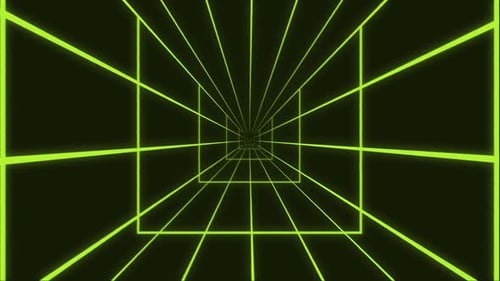 Digital Wireframe Tunnel