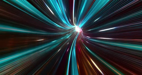 Abstract energy tunnel in space. Wormhole travel through time and space.