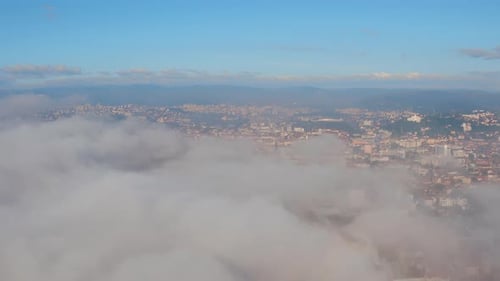 Aerial view of clouds above Cluj-Napoca