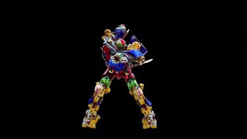 Colorful Futuristic Robot Dancing Animation