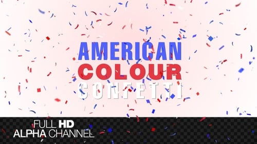 Dynamic Falling Red White Blue Confetti Animation Pack