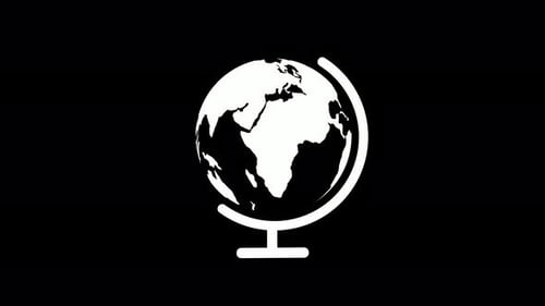 White color standing 3d rotated planet earth animation