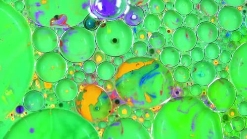 Abstract Bubbles and Colorful Liquid Patterns
