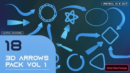 Animated 3D Arrows and Geometric Shapes Pack