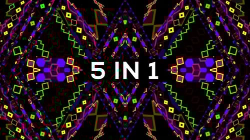 Vibrant Neon Geometric Kaleidoscope Tunnel Animation