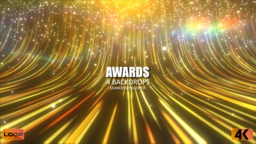 Sparkling Golden Light Trails Awards Background