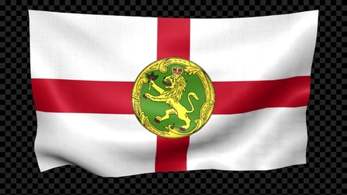Waving Alderney Flag Animation with Alpha Channel