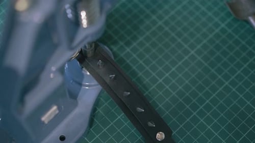 Riveting Machine Assembling Black Spiked Collar