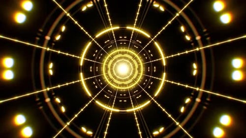 Shining Yellow Geometry Tunnel Lamps