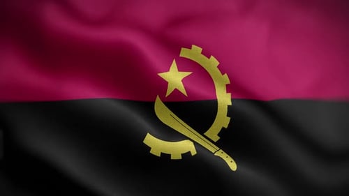 Angola National Flag Waving Loop Animation