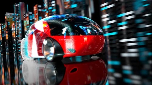 Futuristic Car Animation Reveal in Modern City