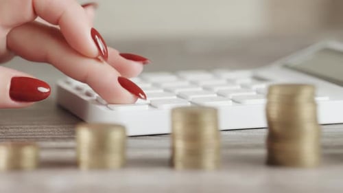 A Woman is Calculating Her Expenses for a Month