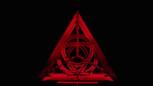 Red Neon Geometric Symbol Reveal Animation