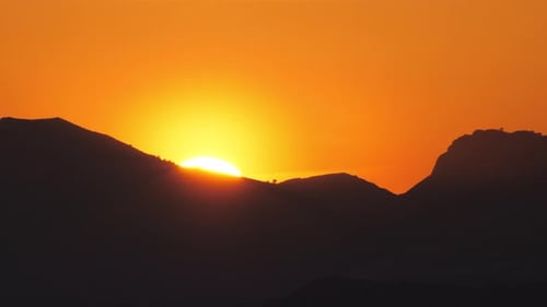 A Golden Sunset in the Mountains