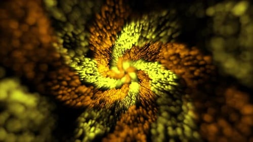 Abstract Swirling Yellow Orange Particles Motion Background