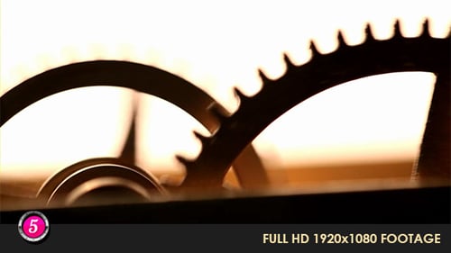 Rotating Clock Gears Stop