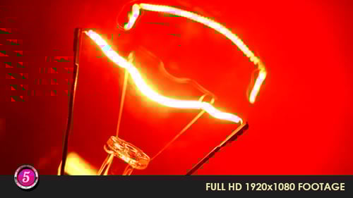 Macro Shot of a Red Lightbulb Filament