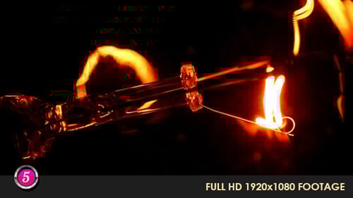 Glowing Filament of Red Hot Light Bulb