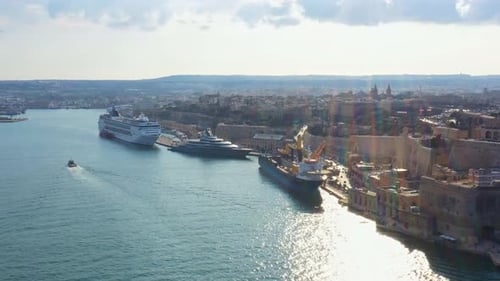 Aerial view of the city Valletta in Malta