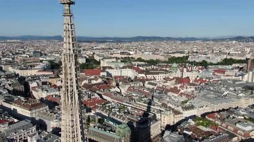 Aerial view of St. Stephen's Cathedral in Vienna, Austria, Europe