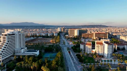 Hotel on the Beach Aerial View Turkey Antalya 4 K