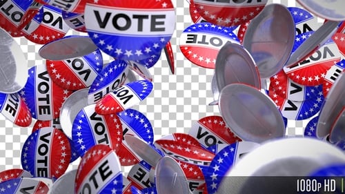 Falling Patriotic Vote Buttons Animation