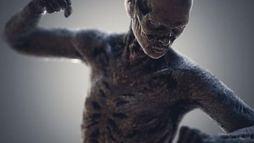 Horrifying Decaying Creature Grunge Close-up Animation