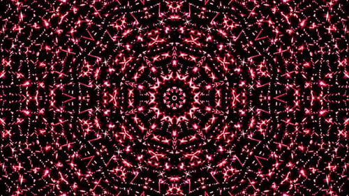 circle shape set of dots wave motion, color red on black background