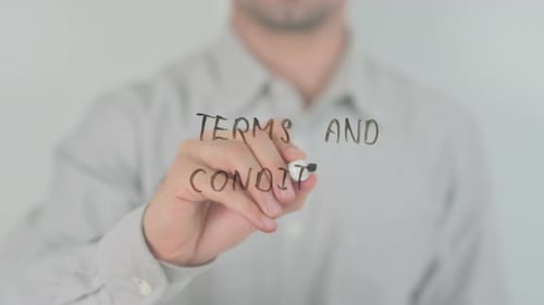 Terms And Conditions Writing on Screen with Hand