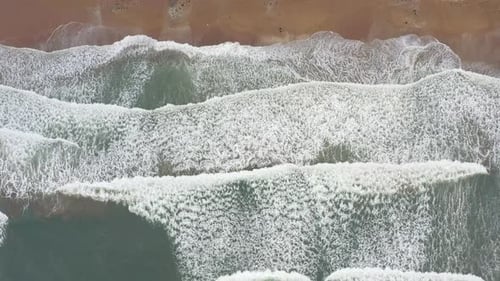 Aerial View of the Sea and Sandy Beach in the Summer Season After a Storm
