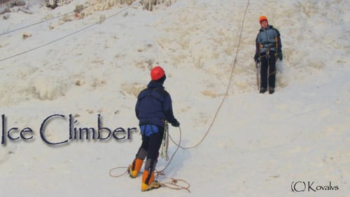 Ice Climbers Preparing Gear on Snowy Mountain